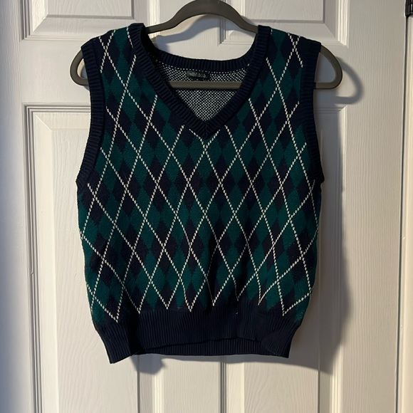 Wild Fable Womens Knit Sweater Vest Size M Small Argyle Y2K Academia - Picture 1 of 4